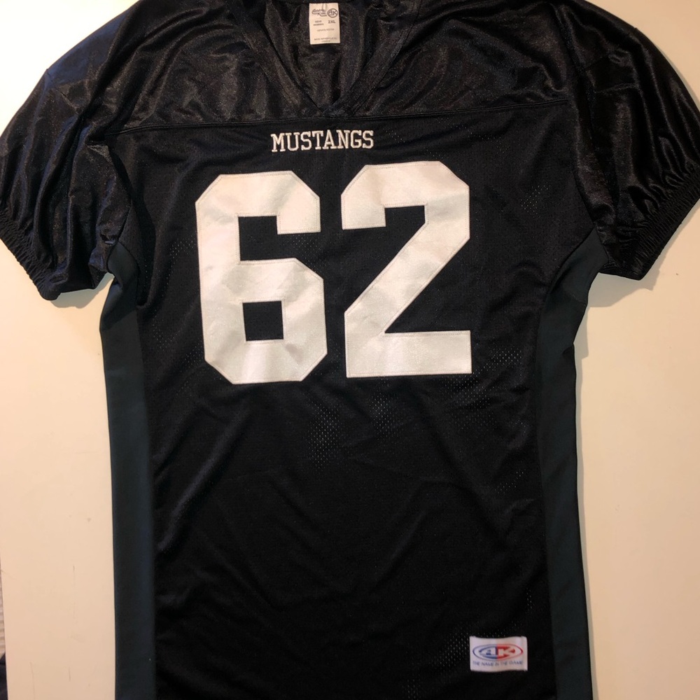 Athletic Knit Jersey #62 Mustangs Mens Size XXL Black and White